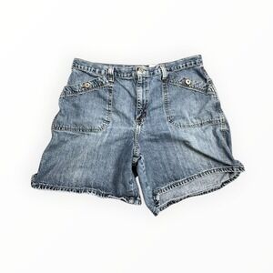 Faded Glory Denim Shorts Womens 18 Blue FGL15460D1 High Rise Multi Pocket